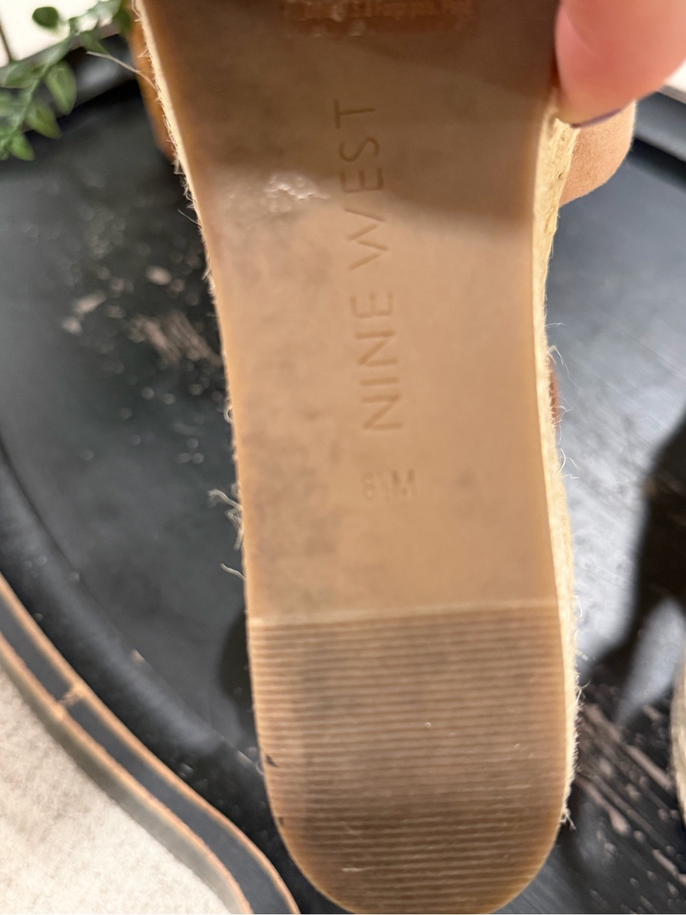 Nine West Tan Suede Espadrille Platform Wedge Sandals with Ankle Buckle - Picture 11 of 11